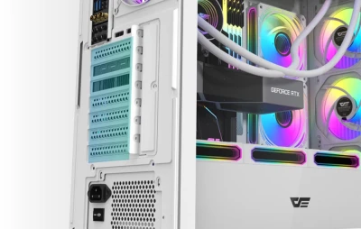 Darkflash Počítačová skříň DS900WS ATX bez ventilátorů (bílá)