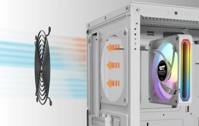 Darkflash Počítačová skříň DS900WS ATX bez ventilátorů (bílá)