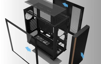 Darkflash DS900WS ATX černá počítačová skříň bez ventilátorů