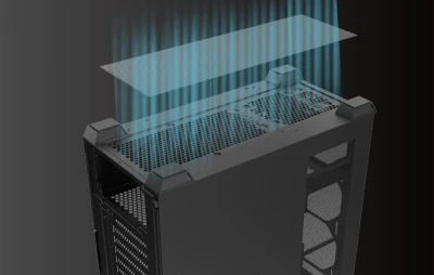 Darkflash DS900WS ATX černá počítačová skříň bez ventilátorů