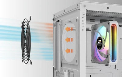 Darkflash DS900WS bílá počítačová skříň se 4 ventilátory ARGB