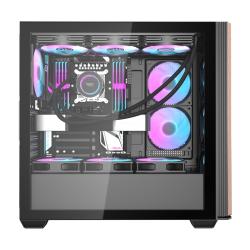 Darkflash Počítačová skříň DS900WS (černá) + 4 ventilátory