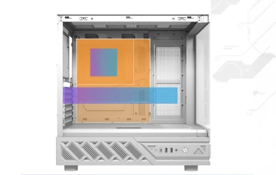 Darkflash DS950 bílá počítačová skříň s 6 ventilátory