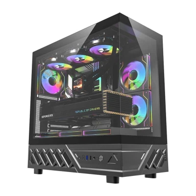 DarkFlash DS950 černá počítačová skříň + 6 ventilátorů