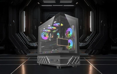 DarkFlash DS950 černá počítačová skříň + 6 ventilátorů