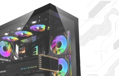 DarkFlash DS950 černá počítačová skříň + 6 ventilátorů