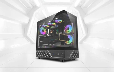 DarkFlash DS950 černá počítačová skříň + 6 ventilátorů