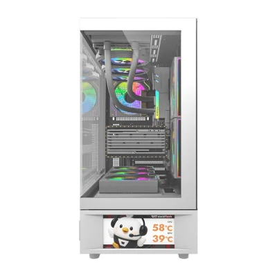 Darkflash DS950V bílá počítačová skříň s displejem a 6 ventilátory