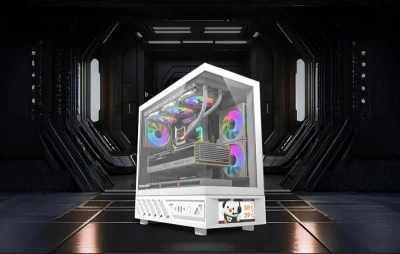 Darkflash DS950V bílá počítačová skříň s displejem a 6 ventilátory
