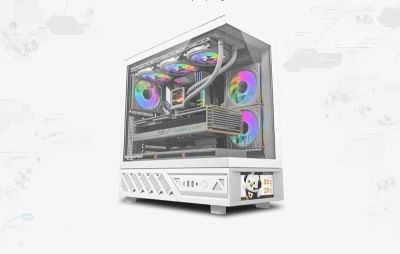 Darkflash DS950V bílá počítačová skříň s displejem a 6 ventilátory