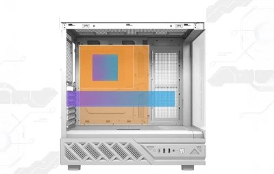 Darkflash DS950V bílá počítačová skříň s displejem a 6 ventilátory