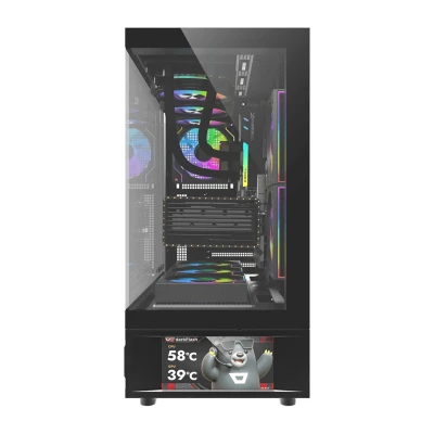 DarkFlash DS950V černá s displejem a 6 ventilátory počítačová skříň