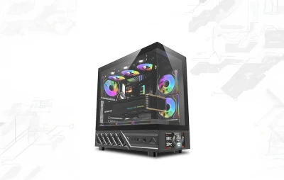 DarkFlash DS950V černá s displejem a 6 ventilátory počítačová skříň