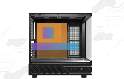 DarkFlash DS950V černá s displejem a 6 ventilátory počítačová skříň