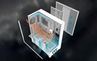 Darkflash Počítačová skříň DY450 PRO s ventilátorem (bílá)