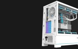 Darkflash Počítačová skříň DY451 PRO s ventilátorem (bílá)