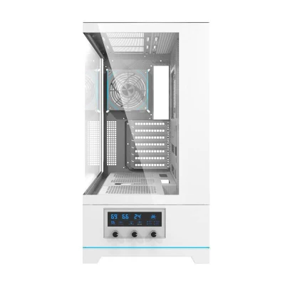 Darkflash Počítačová skříň DY451 PRO s ventilátorem (bílá)
