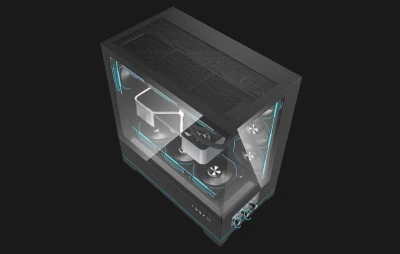 Darkflash Počítačová skříň DY451 PRO s ventilátorem (černá)