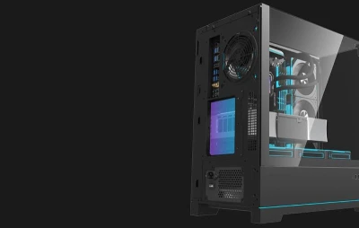 Darkflash Počítačová skříň DY451 PRO s ventilátorem (černá)