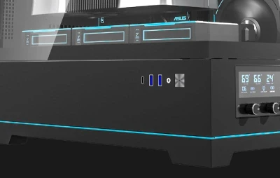 Darkflash Počítačová skříň DY451 PRO s ventilátorem (černá)