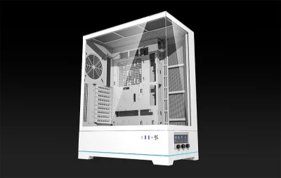 Darkflash Počítačová skříň DY451L bez ventilátorů (bílá)