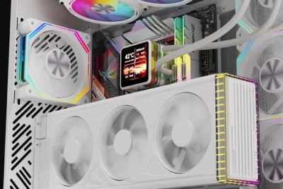 Darkflash DY460 bílá počítačová skříň se 4 ventilátory ARGB