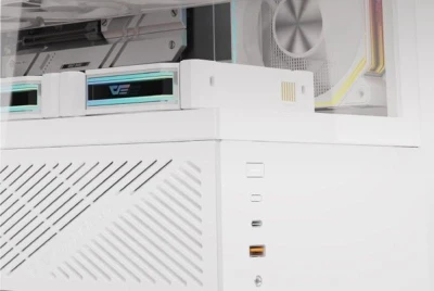 Darkflash DY460 bílá počítačová skříň se 4 ventilátory ARGB