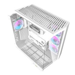 Darkflash Počítačová skříň DY470 (bílá) + 4 ventilátory + držák GPU