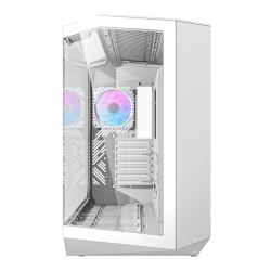 Darkflash Počítačová skříň DY470 (bílá) + 4 ventilátory + držák GPU
