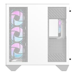 Darkflash Počítačová skříň DY470 (bílá) + 4 ventilátory + držák GPU
