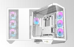 Darkflash Počítačová skříň DY470 (bílá) + 4 ventilátory + držák GPU