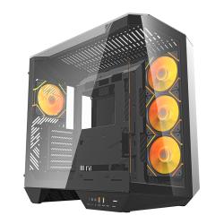 Darkflash Počítačová skříň DY470 (černá) + 4 ventilátory + držák GPU