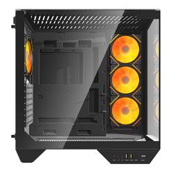 Darkflash Počítačová skříň DY470 (černá) + 4 ventilátory + držák GPU