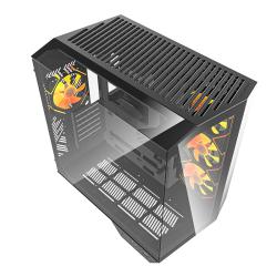 Darkflash Počítačová skříň DY470 (černá) + 4 ventilátory + držák GPU