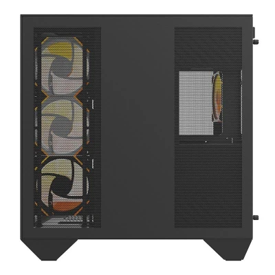 Darkflash Počítačová skříň DY470 (černá) + 4 ventilátory + držák GPU