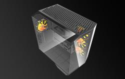 Darkflash Počítačová skříň DY470 (černá) + 4 ventilátory + držák GPU