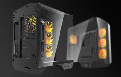 Darkflash Počítačová skříň DY470 (černá) + 4 ventilátory + držák GPU