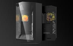 Darkflash Počítačová skříň DY470 (černá) + 4 ventilátory + držák GPU