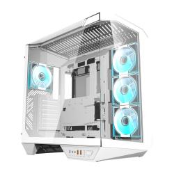 Darkflash Počítačová skříň DY470 se 4 ventilátory (bílá)