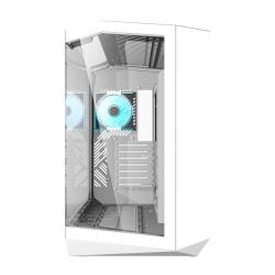 Darkflash Počítačová skříň DY470 se 4 ventilátory (bílá)