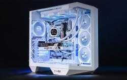 Darkflash Počítačová skříň DY470 se 4 ventilátory (bílá)