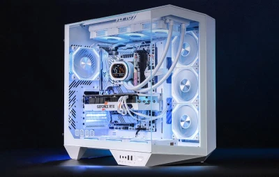 Darkflash Počítačová skříň DY470 se 4 ventilátory (bílá)