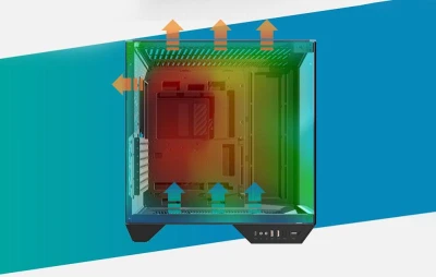 Darkflash Počítačová skříň DY470 se 4 ventilátory (černá)