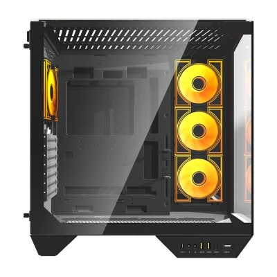 Darkflash Počítačová skříň DY470 se 4 ventilátory (černá)