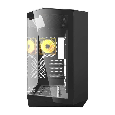 Darkflash Počítačová skříň DY470 se 4 ventilátory (černá)