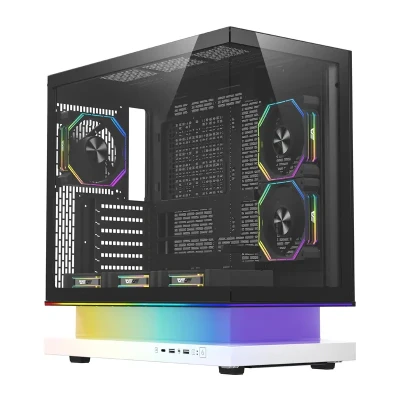 DarkFlash F1 bílá počítačová skříň s 6 ventilátory