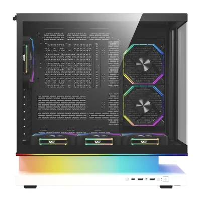 DarkFlash F1 bílá počítačová skříň s 6 ventilátory