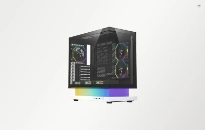 DarkFlash F1 bílá počítačová skříň s 6 ventilátory