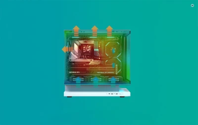 DarkFlash F1 bílá počítačová skříň s 6 ventilátory