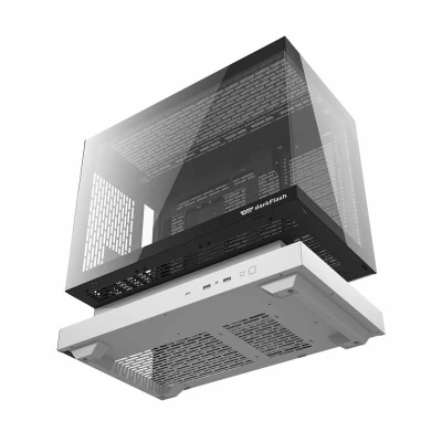 Darkflash Počítačová skříň F1 (bílá) + 6 ventilátorů ARGB